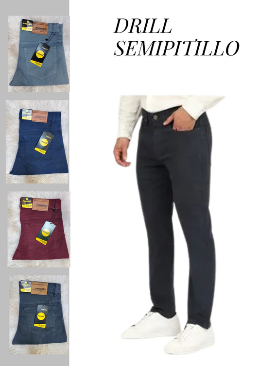 Pantalón Drill Semipitillo Pionier para Caballero – Estilo, Comodidad y Resistencia