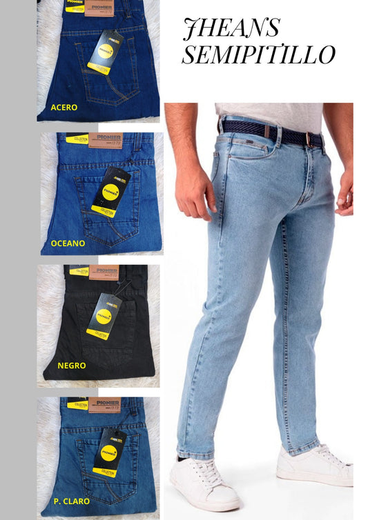 🧍‍♂️ Pantalón Jean Semipitillo Pionier para Caballero – ¡Estilo y Comodidad que se Notan!