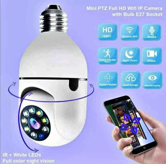 🔒 Foco Cámara de Seguridad 360° WiFi – Protege tu hogar con discreción e inteligencia