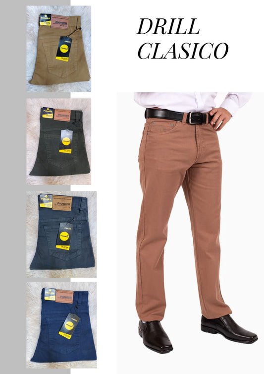 Pantalón Drill Clásico Pionier para Caballero – Estilo, Resistencia y Comodidad