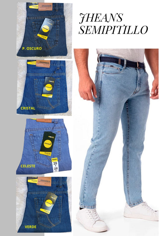 🧍‍♂️ Pantalón Jean Semipitillo Pionier para Caballero – ¡Estilo y Comodidad que se Notan!